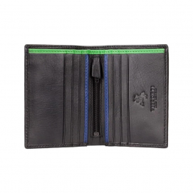 Бумажник Visconti BD-14 Black/green/blue. В раскрытом виде