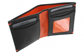 Бумажник Visconti AP60 Black/Orange. Отделение для купюр