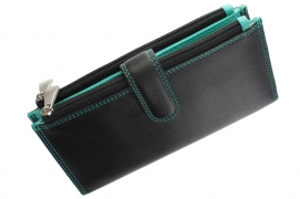 Visconti CD-23 Jade Black/Aqua. Купить кожаный кошелёк в фирменном магазине.